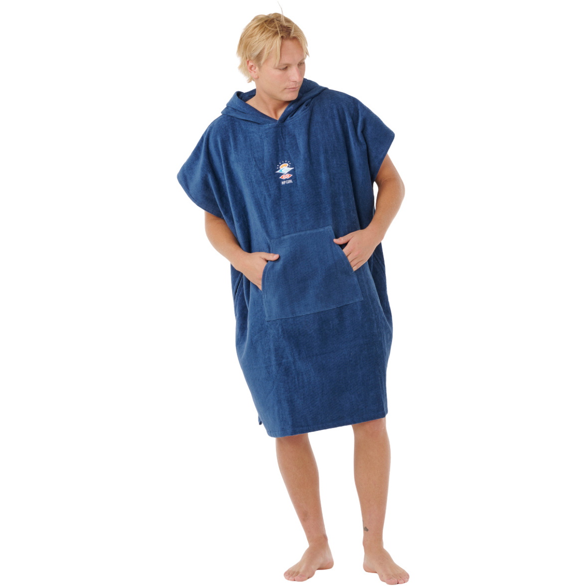 2026 Rip Curl Heren Logo Hooded Towel 00GMTO - Navy